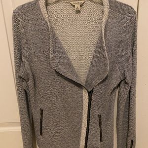 Lucky Brand short jacket, black & white with black zippers